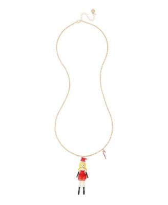 Gold-Tone Santa Pendant Necklace