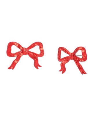 Gold-Tone Large Bow Stud Earrings
