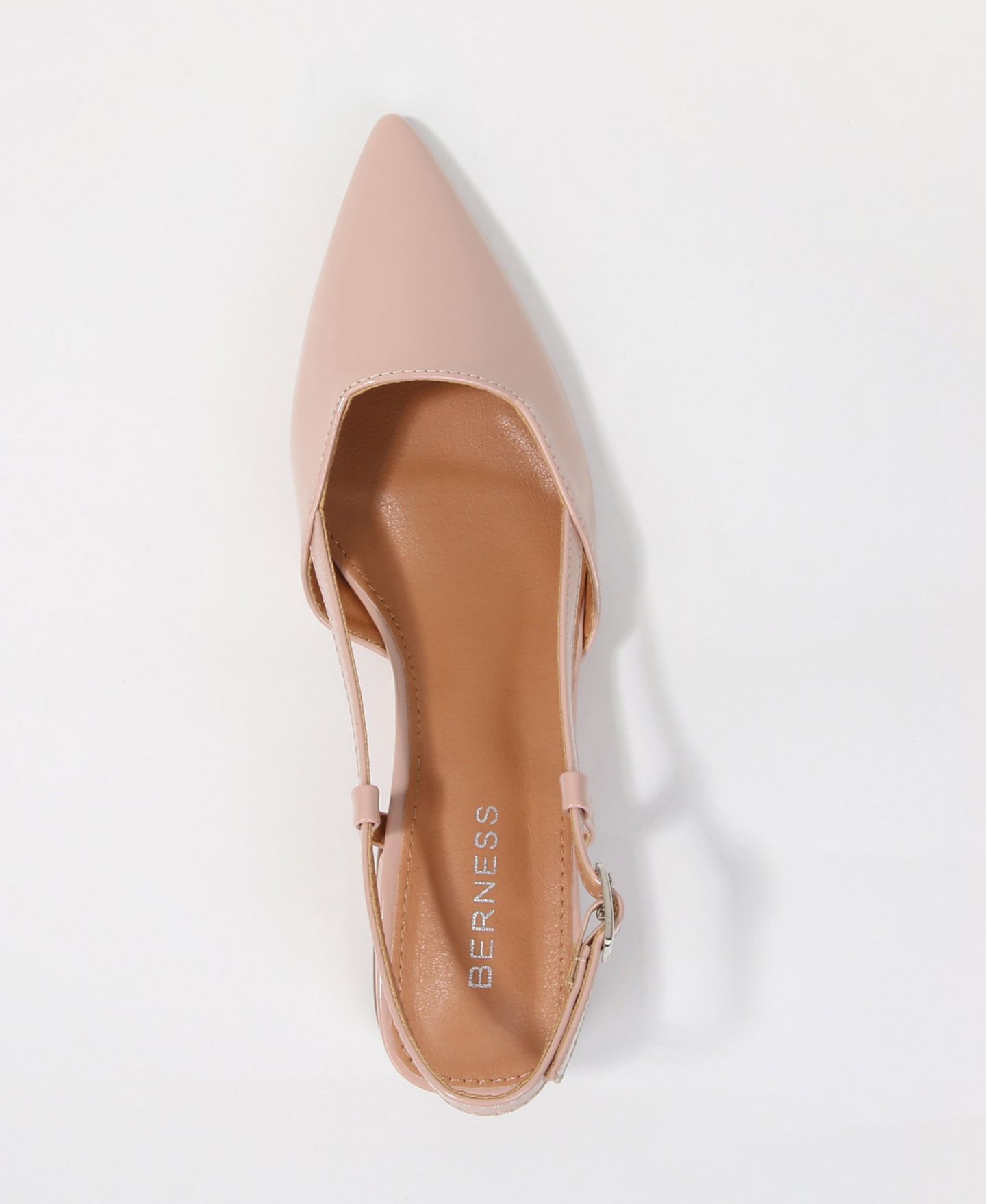 Женские туфли BERNESS Vieda Pointed-Toe Slingback Low-Block-Heel Faux Leather Pumps, цвет: Бежевый — фото 3