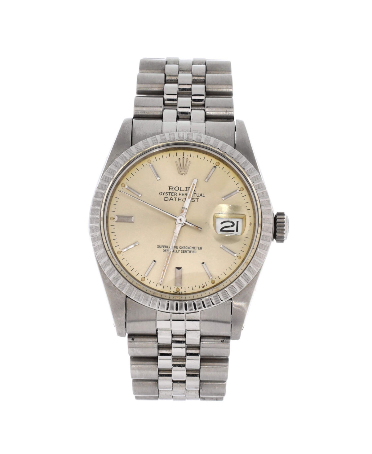PreOwned Rolex Oyster Perpetual Datejust Automatic Watch in Stainless Steel and White Gold 36mm  Dial color natural
