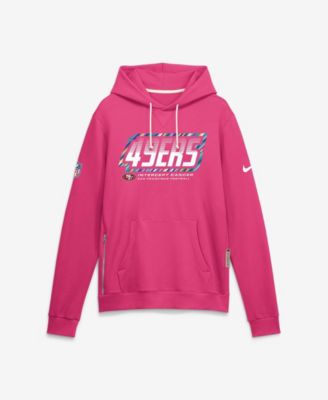 Men's Pink San Francisco 49ers 2026 NFL Cruical Catch Sideline Dri-Fit Pullover Hoodie