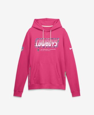 Men's Pink Dallas Cowboys 2026 NFL Cruical Catch Sideline Dri-Fit Pullover Hoodie