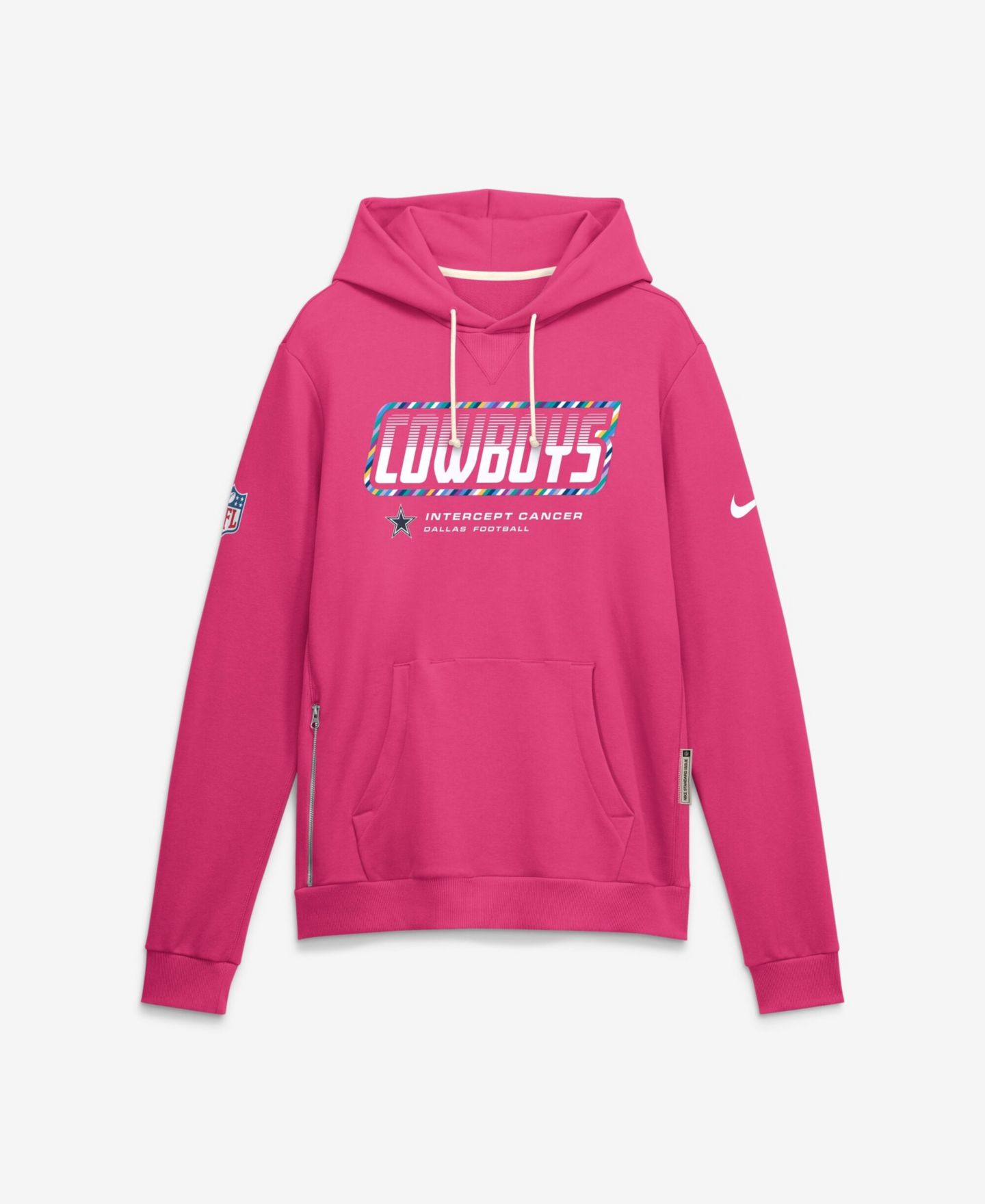 Мужское худи Nike Pink Dallas Cowboys 2026 NFL Cruical Catch Sideline Dri-Fit Pullover — фото 1