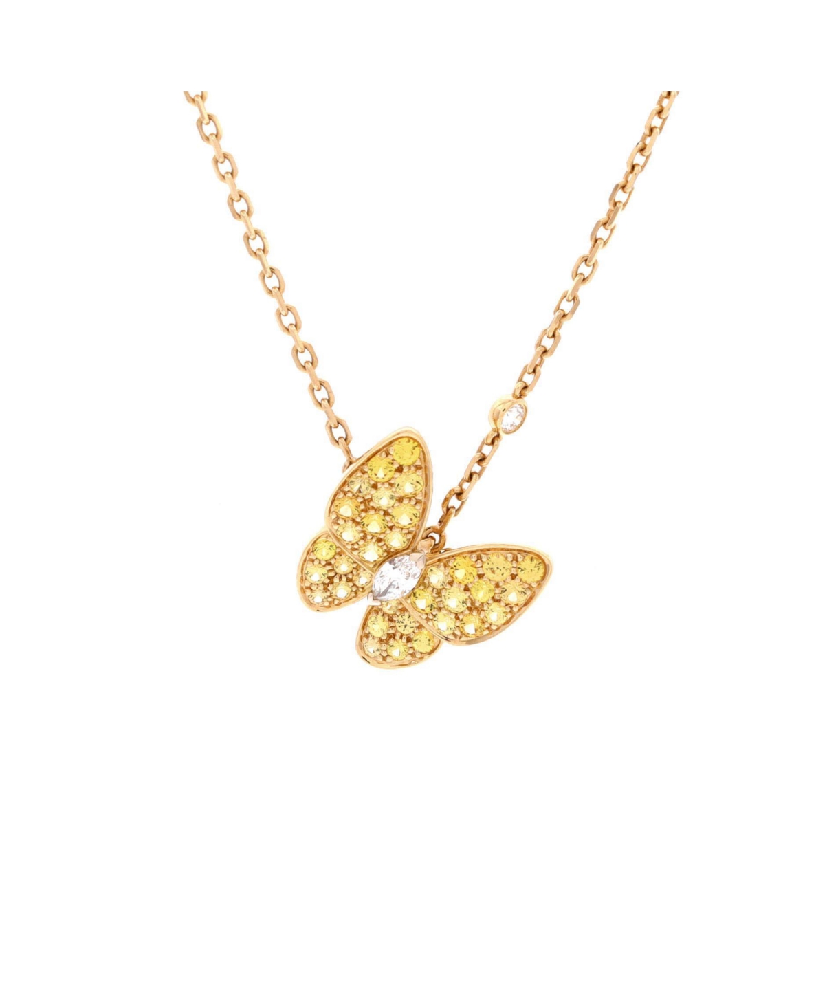 Pre-Owned Van Cleef and Arpels Two Butterfly Pendant Necklace - 18k yellow gold