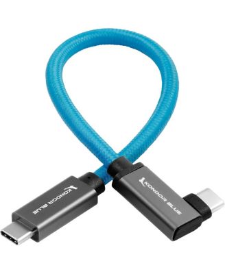 12" USB 3.1 Gen 2 Type-C to Type-C Right Angle Thunderbolt 3 Cable for USB-C Devices