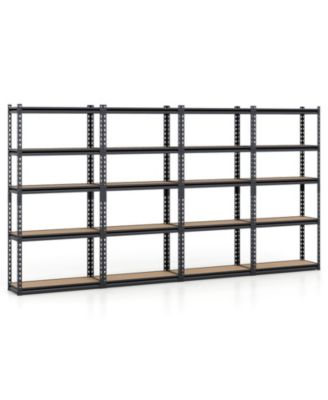 60 Inch 5-Tier Set of 4 Metal and MDF Boltless Interlocking Heavy Duty Garage Shelving