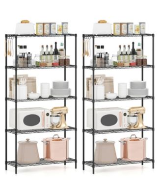 72 Inch 5-Tier Set of 2 Metal Adjustable V-Shaped Wire Shelving Units