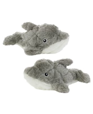 Jr Ocean Dolphin 2 Pack, Durable Plush Squeaky Dog Toy