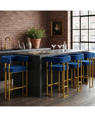 Velvet Counter Height Bar Stools, Set of 4