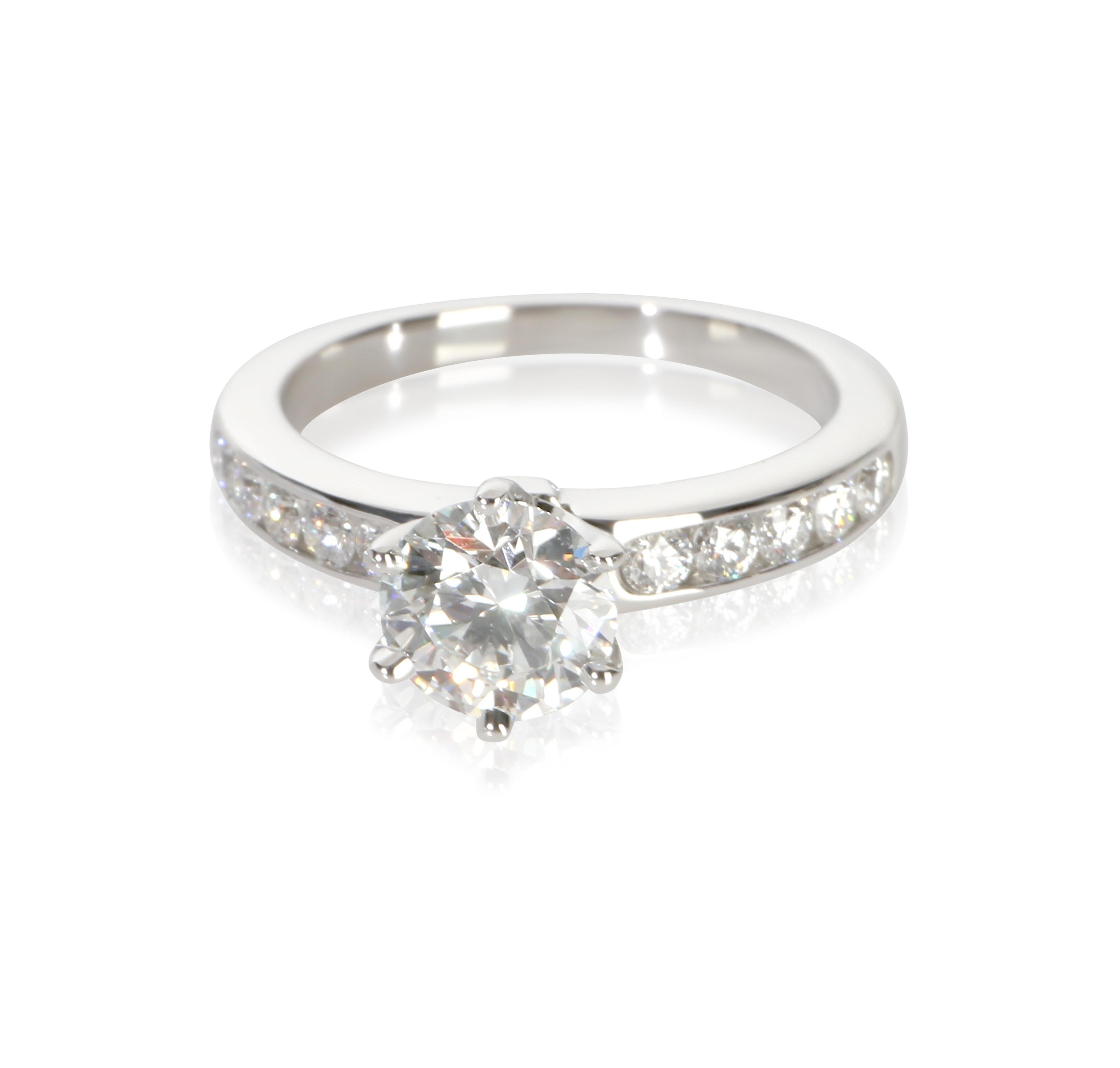 Pre-Owned Tiffany & Co 1.09 ct Round Brilliant Diamond Channel Set Engagement Ring