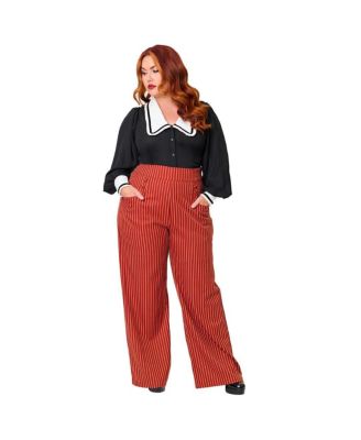 Plus Size 1940s Ginger Wide Leg Pants