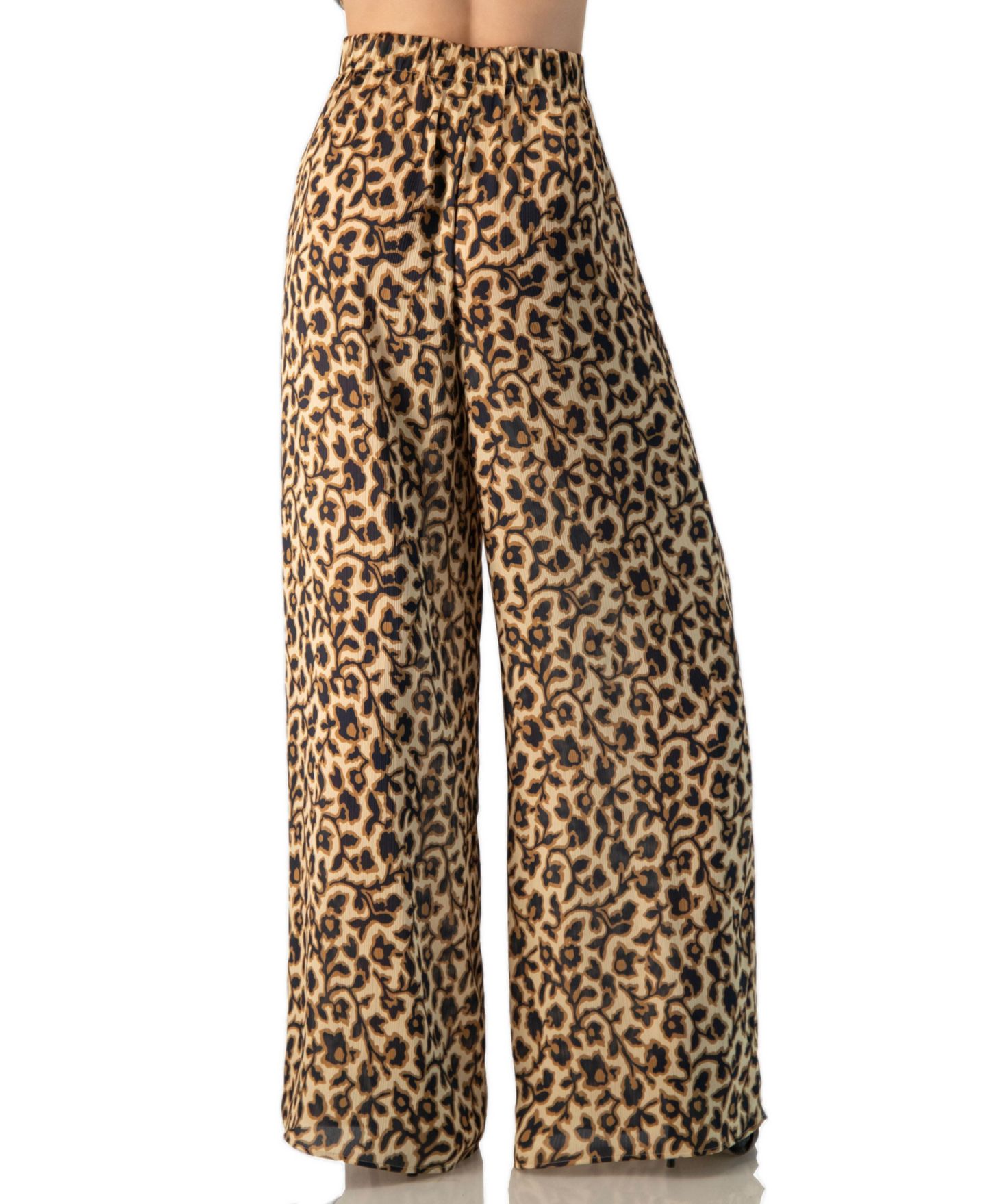 Женские брюки Ivonne Animal-Print Wide-Leg Drawstring, цвет: Светлый коричневый — фото 4