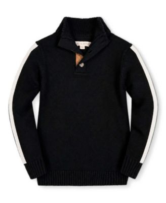 Boys' 2T-20 Mock-Neck Sleeve-Stripe Sweater