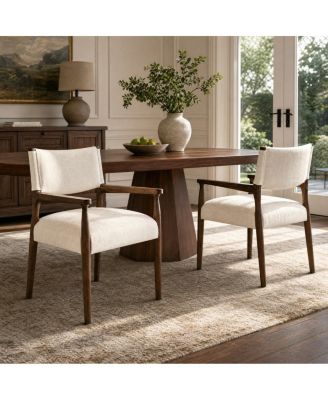 Mid-Century Modern Dining Chairs Set of 2, Fabric