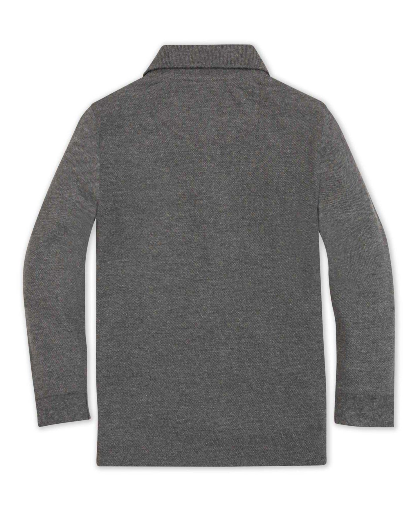Поло Hope & Henry Long-Sleeve Cotton Pique Polo для мальчиков, цвет: Тёмный серый меланжевый — фото 3