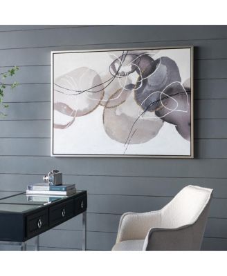 47.2" x 35.4" Large Abstract Oil Painting With Wash Texture Framed