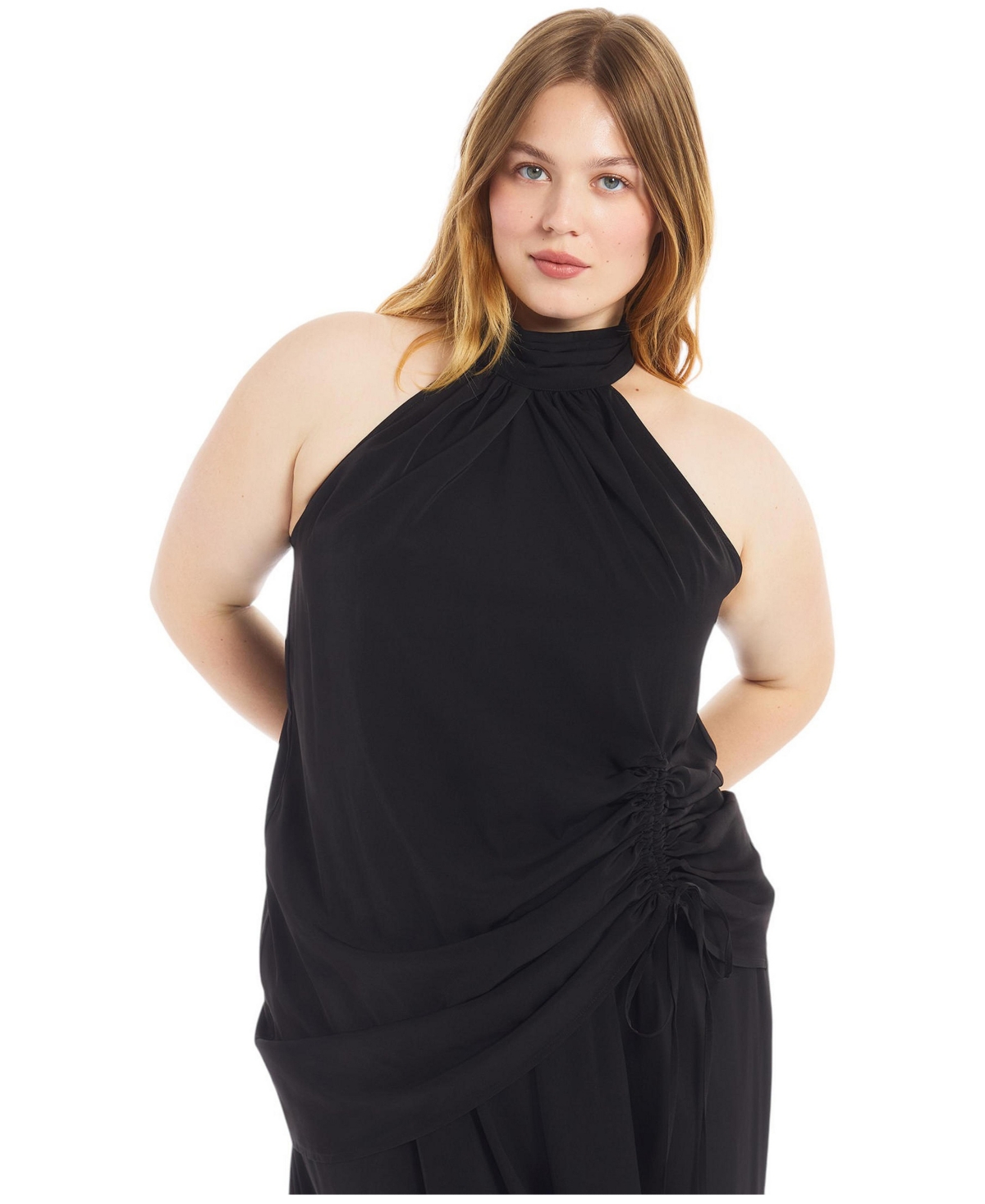 June & Vie Women's and Asymmetric Hem Halter Top