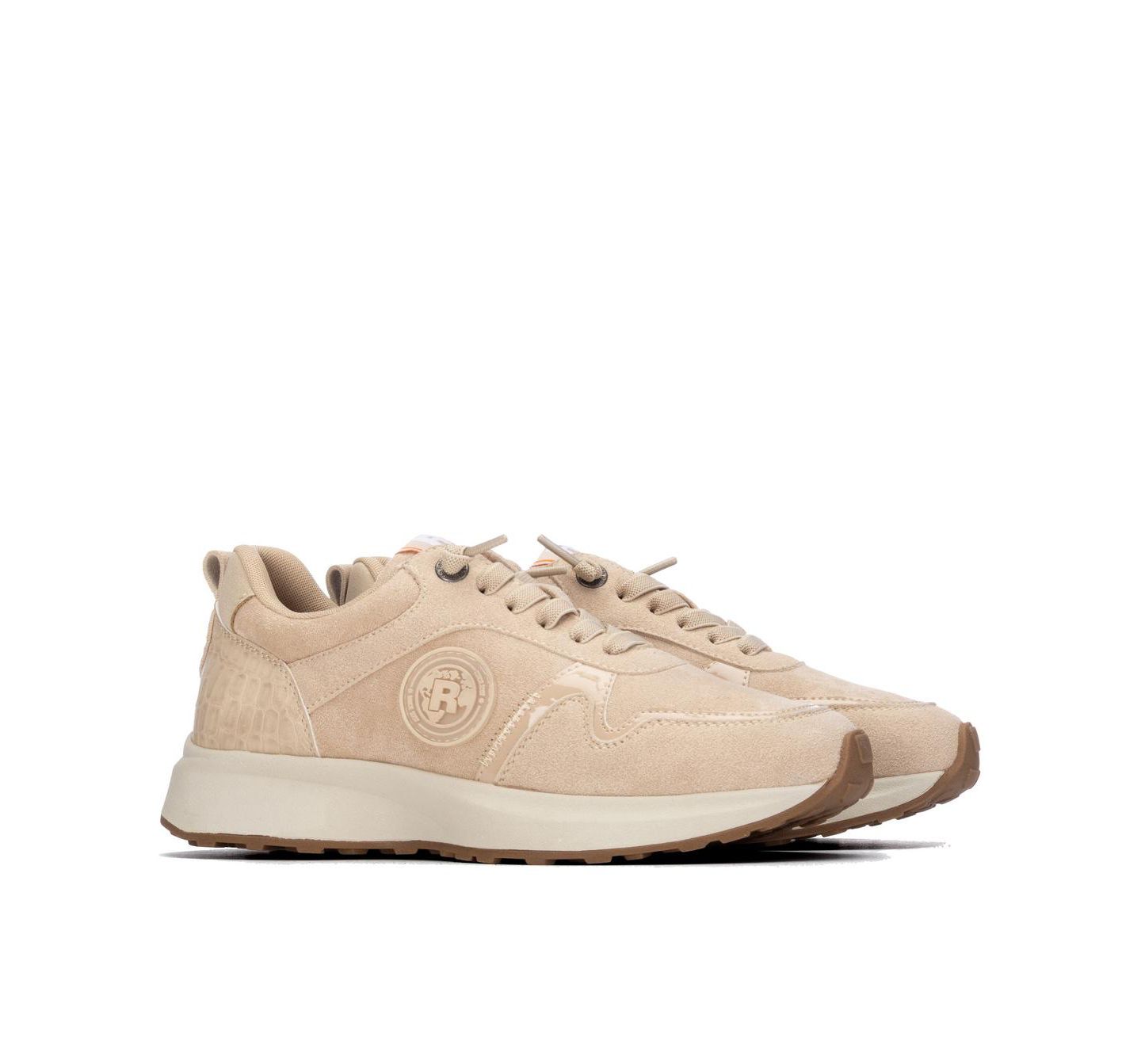 Женские кроссовки XTI Refresh Suede Flat-Sole, цвет: Бежевый — фото 3
