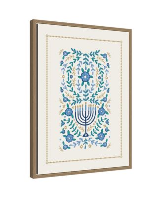 VYD Hanukkah Garden by Vicky Yorke Framed Canvas Wall Art Print