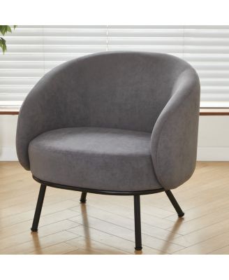 Mid-Century Modern Velvet Accent Chair with Metal Legs
