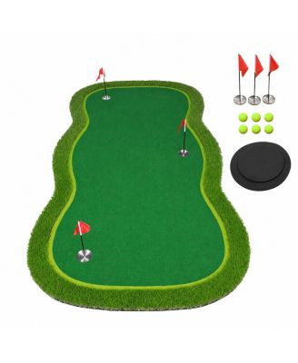 Indoor Outdoor Golf Putting Green Mat Real Roll Practice Training Aid
