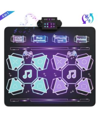 4 Modes Electronic Dance Pad with LED Step Guidance and 8 Songs