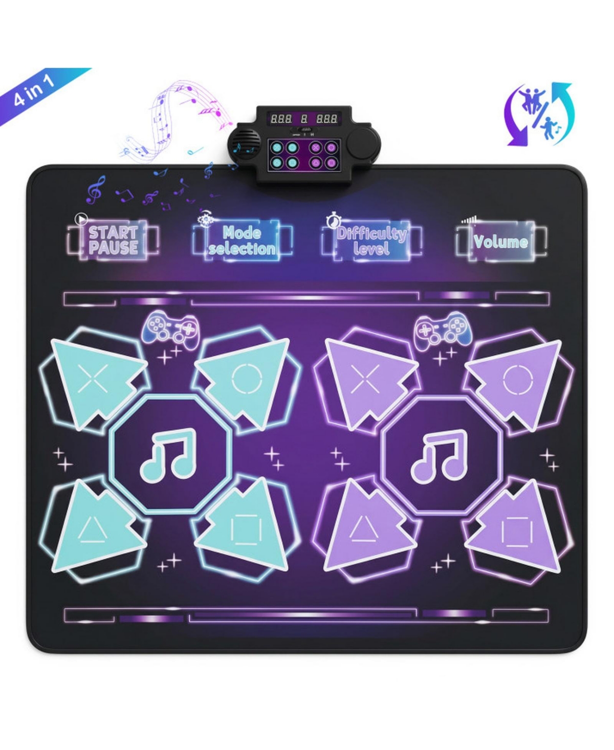 Gouun 4 Modes Electronic Dance Pad with Led Step Guidance and 8 Songs - Purple