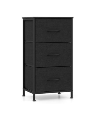3-Drawer Storage Cabinet Dresser with Fabric Bins for Small Rooms