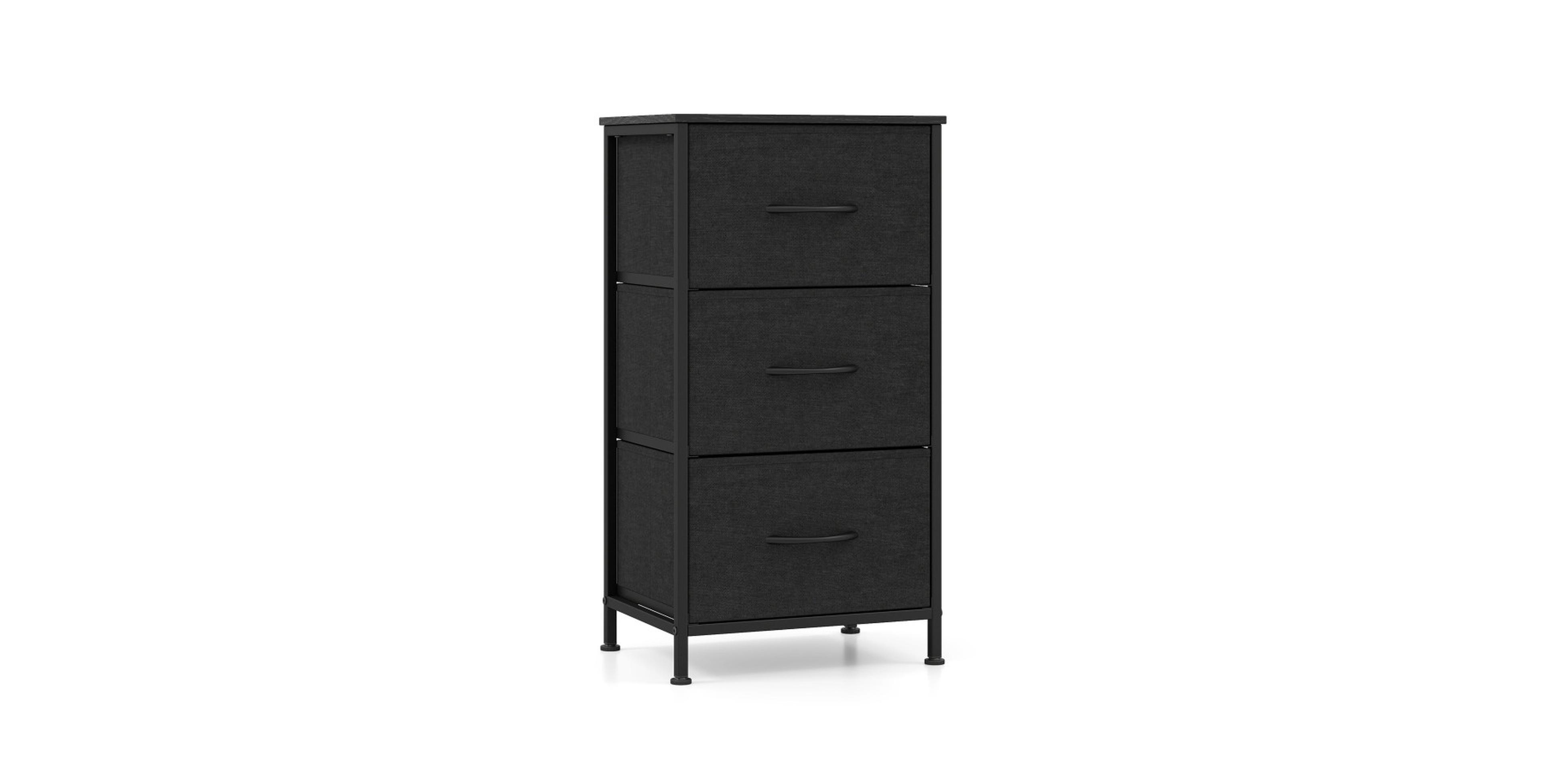 Gouun 3-Drawer Storage Cabinet Dresser with Fabric Bins for Small Rooms