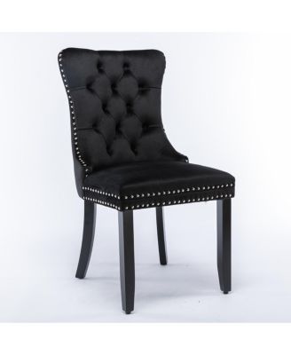 Velvet Wood Tufted Contemporary Dining Chair