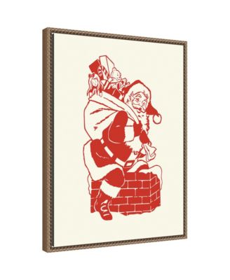 Vintage Santa by Megan Ryan Framed Canvas Wall Art Print