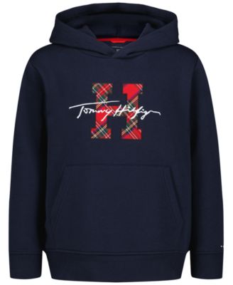 Boys' 8-20 Plaid Kangaroo-Pocket Hoodie