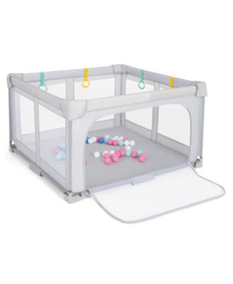 Foldable 50" x 50" Square Playpen with Zipper Gate