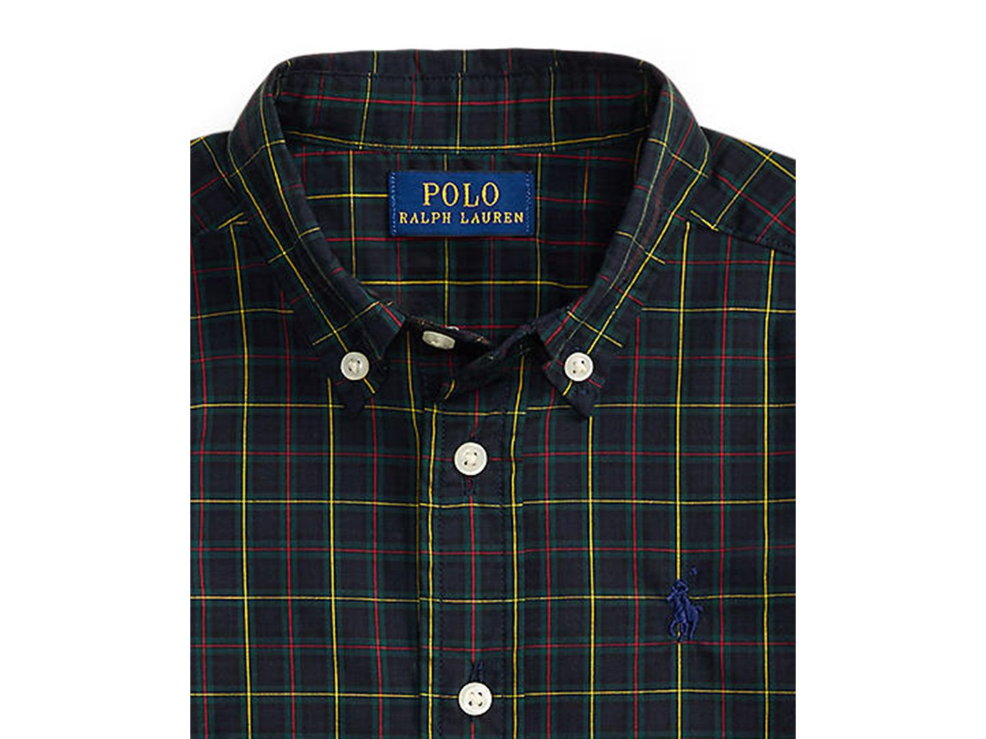 Детская рубашка Polo Ralph Lauren из клетчатого хлопкового поплина на пуговицах, 2T-7, цвет: Разноцветный — фото 2