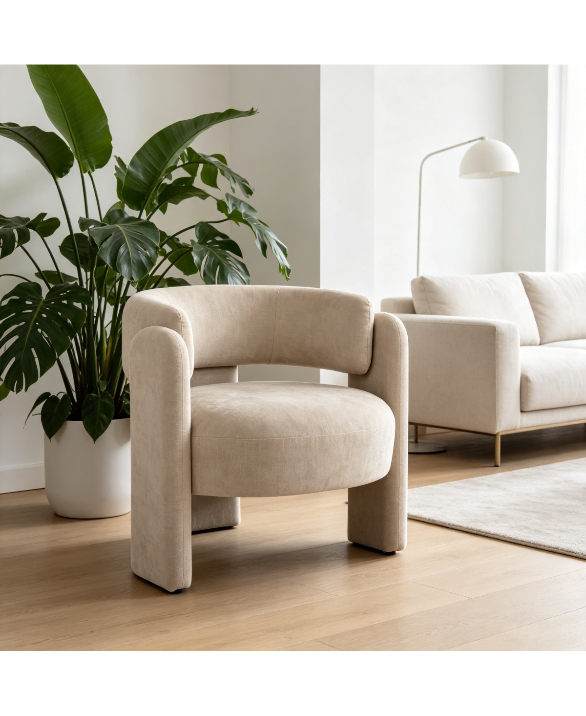 Streamdale Furniture Modern Hollow Textured Fabric Accent Chair
