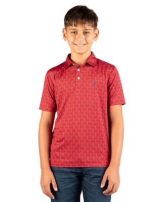 Boys 8-20 Golf Carts and Snowflakes Performance Polo
