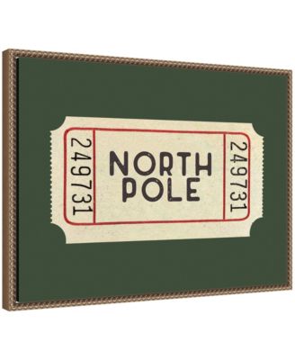 North Pole Ticket by Kikiandnim Framed Canvas Wall Art Print