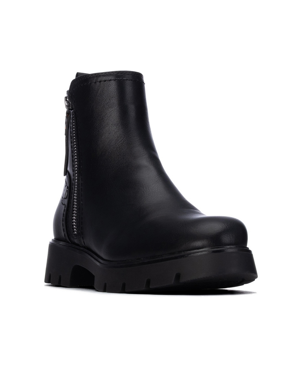 Xti Women's Slip-Resistant Round-Toe Zipper Ankle Booties