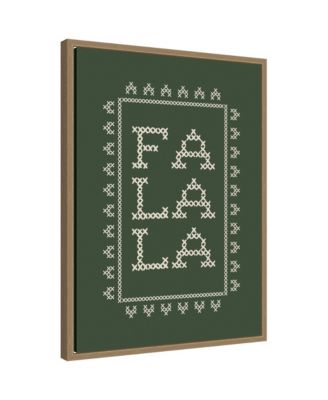 Fa La La Cross Stitch by Kikiandnim Framed Canvas Wall Art Print