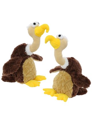Safari Vulture 2 Pack, Durable Plush Squeaky Dog Toy