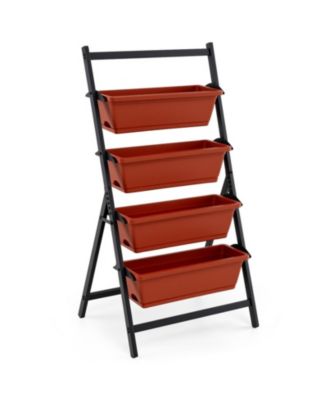 4-Tier Vertical Raised Garden Bed with 4 Removable Planting Containers