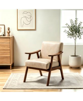 Mid-Century Modern Accent Chair with Microfiber Upholstery