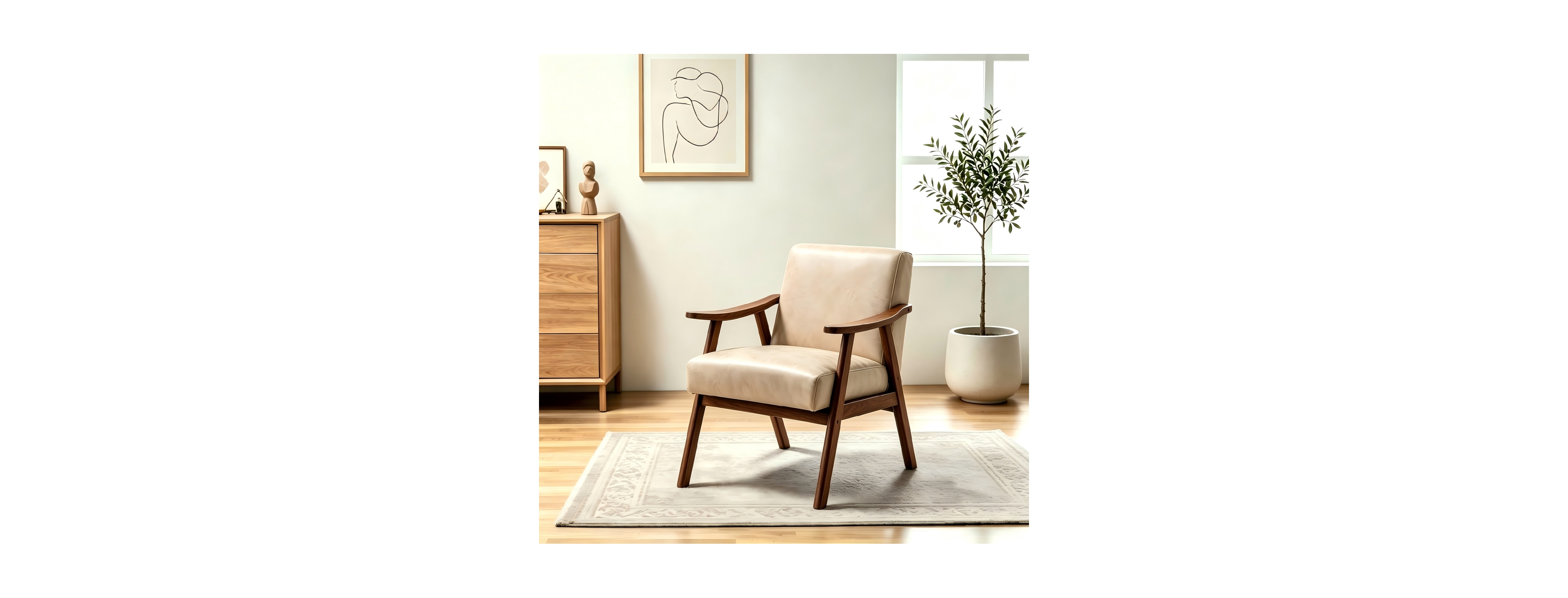 Streamdale Furniture Mid-Century Modern Accent Chair with Microfiber Upholstery
