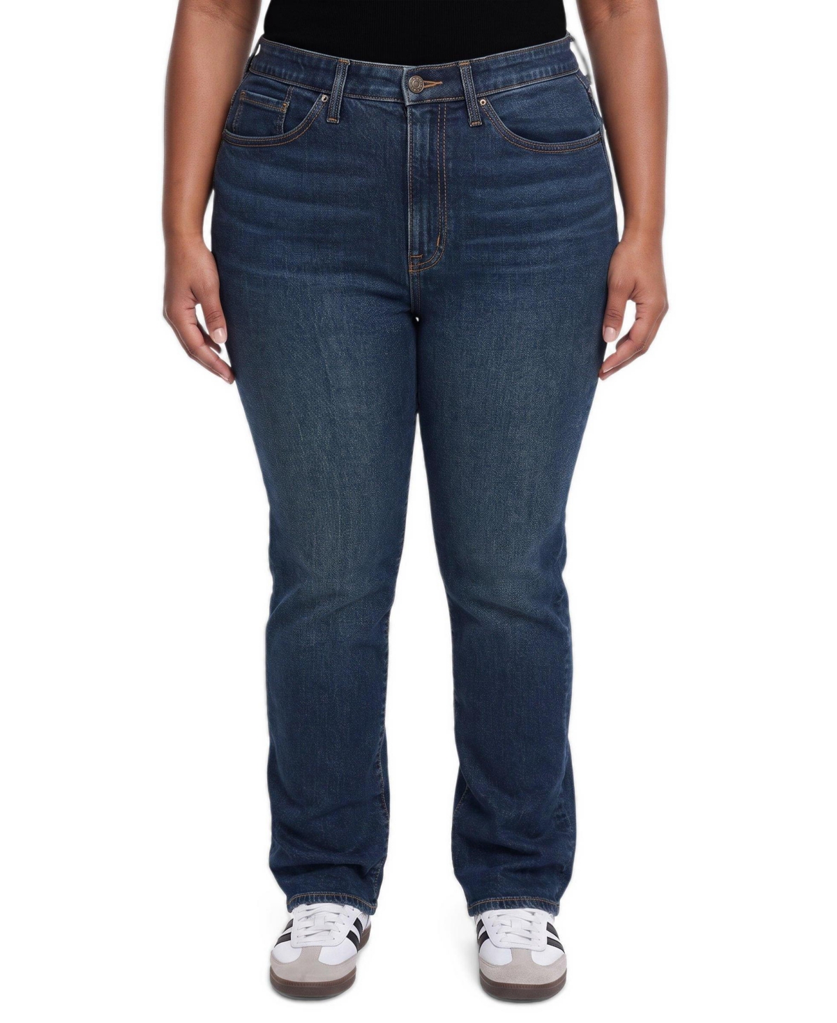 Torrid Plus Size High-Rise Straight-Leg Jeans - Midnight oil