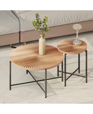 Radial Pattern 2-Piece Coffee and End Table Set