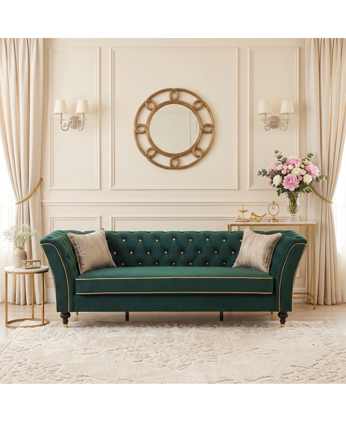 Streamdale Furniture Modern 89.5" Tufted 3 Seat Sofa for Apartments and Living Rooms