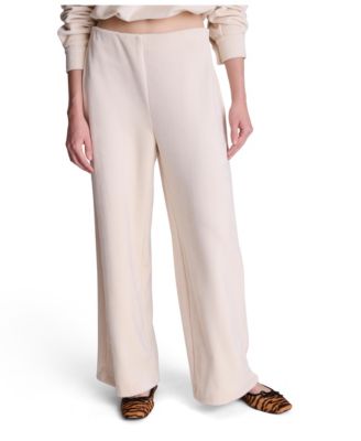 Women's Hollywood Waist High-Waisted Wide-Leg Ribbed Fleece Pants