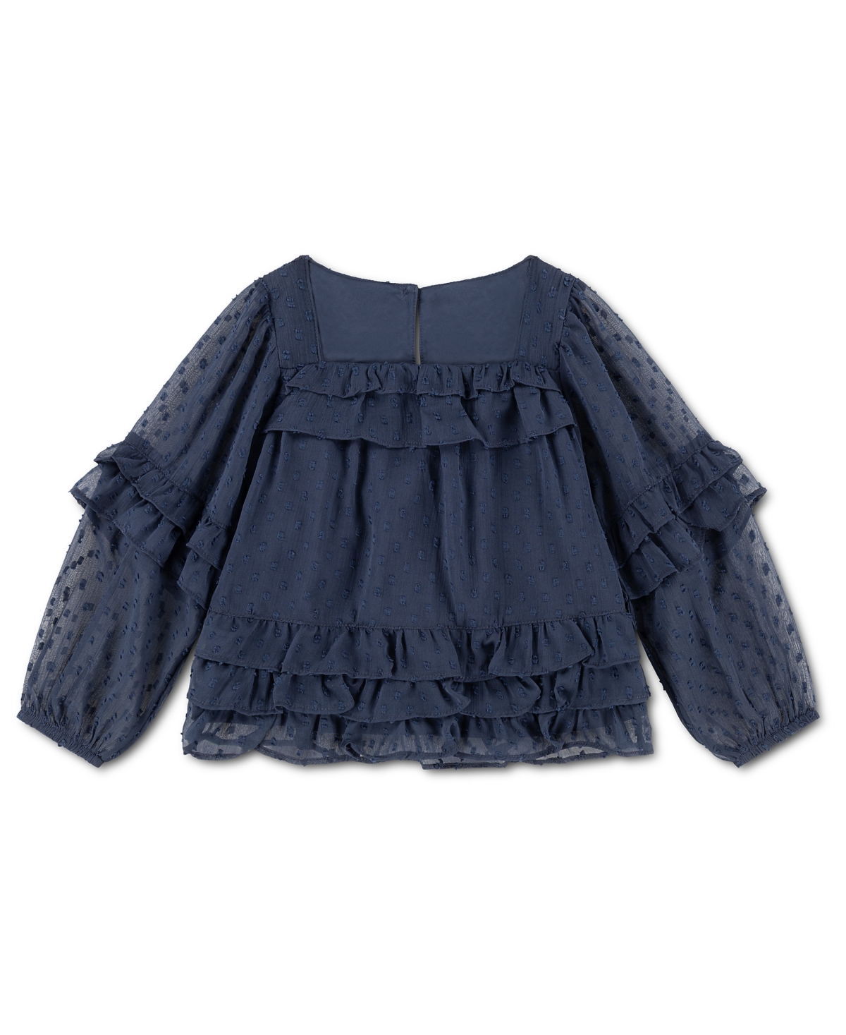 abercrombie kids Toddler Girls' 2T-5T Square-Neck Long Puff-Sleeve Ruffle-Trimmed Top