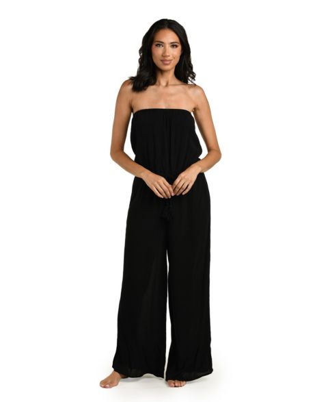 Женский комбинезон La Blanca Crinkle Charm Halter, цвет: Чёрный