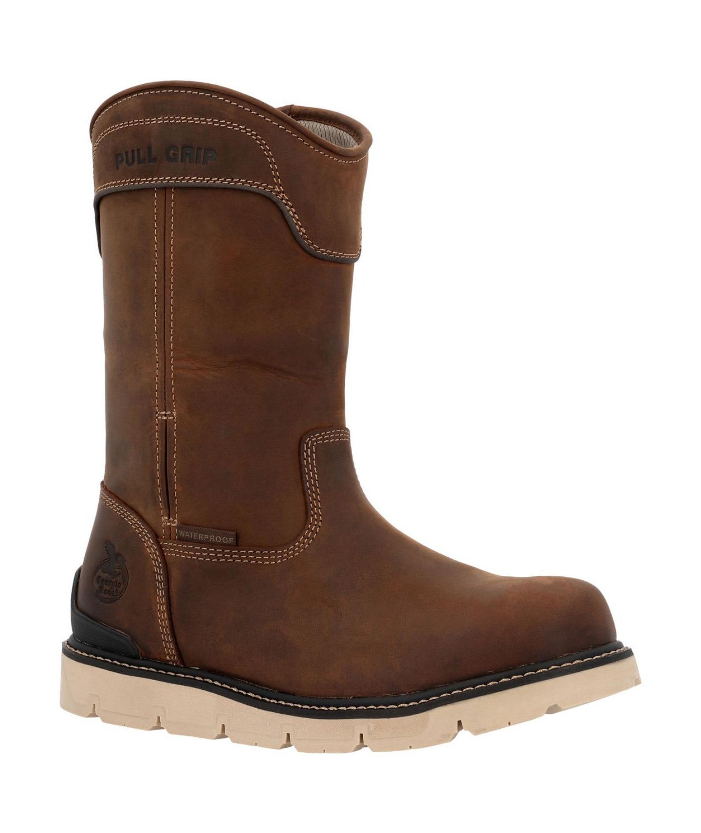 Мужские ботинки GEORGIA BOOT Carbon Flex Wedge 11inch Pull On Waterproof Carbon Toe Work Boot, цвет: Коричневый — фото 8